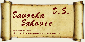 Davorka Saković vizit kartica